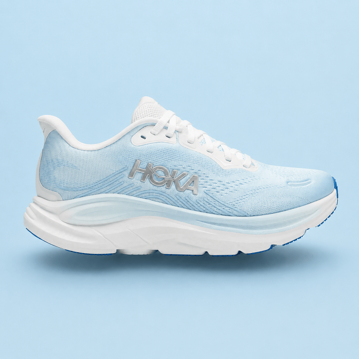 Hoka One One Clifton 11 Cream Crystal Shimmer Blue, Women's Fashion Sneakers, New