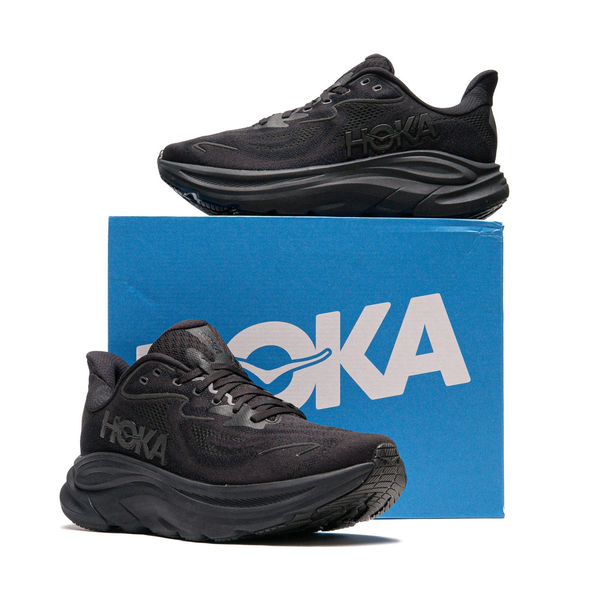 Hoka One One Clifton 10 Black 1162030-BBLC Men's Fashion Sneakers, New