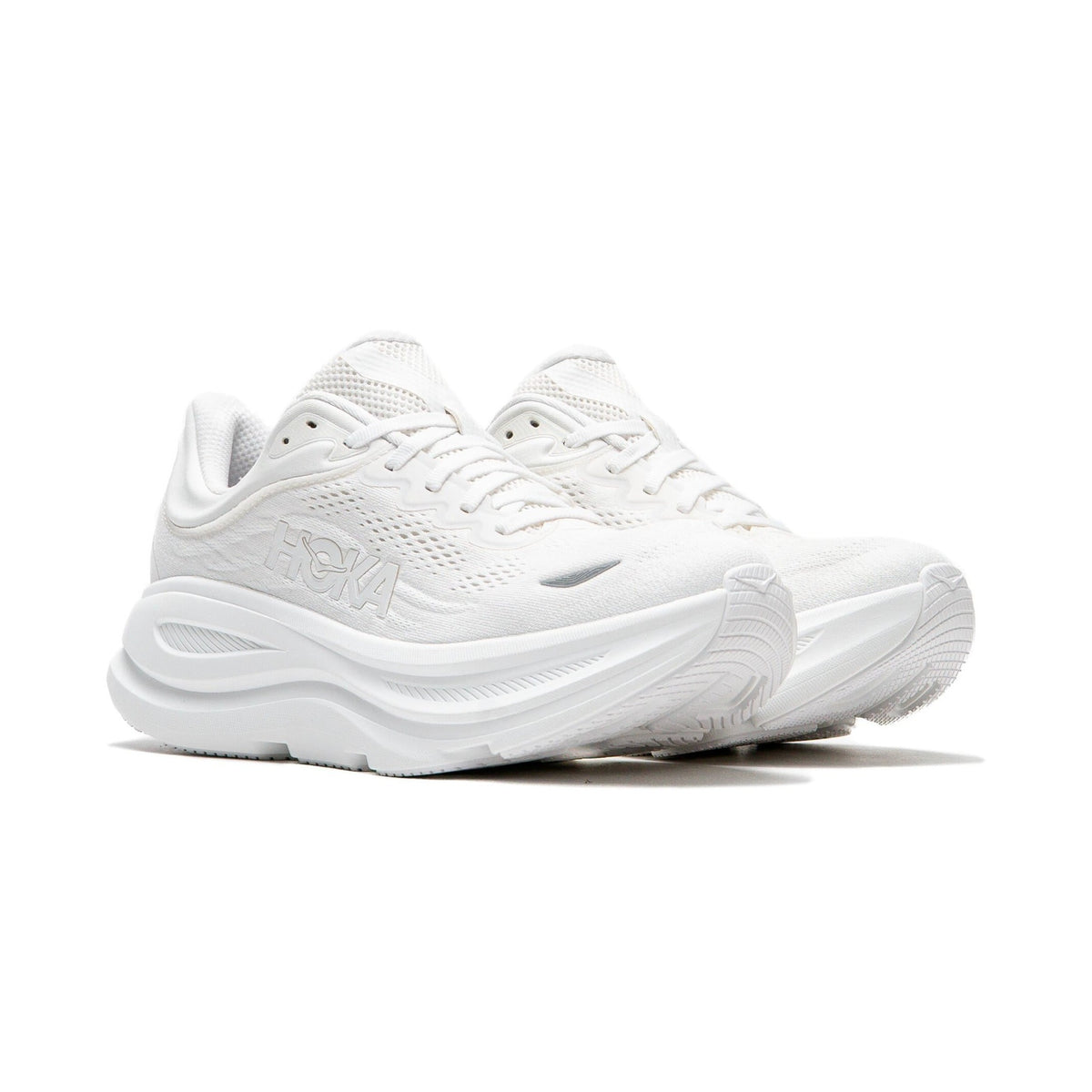 Hoka One One Bondi 9 White 1162011-WWH Men's Fashion Sneakers, New