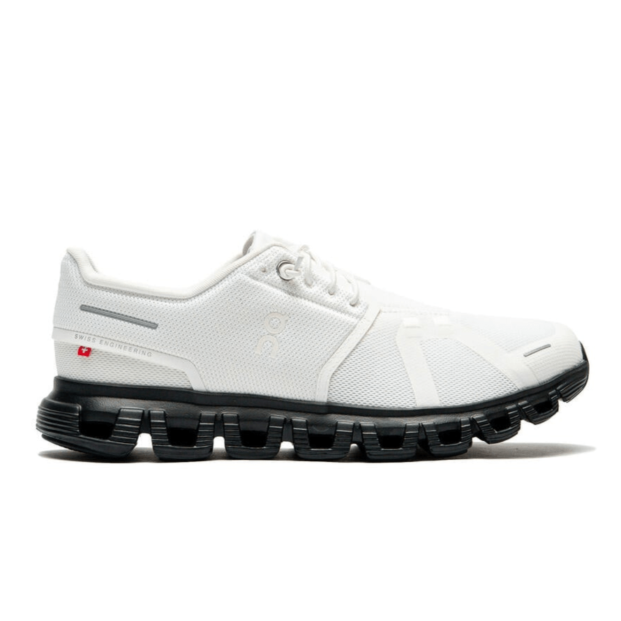 On Running Cloud 6 White, Black, Men, Fashion Sneakers, New