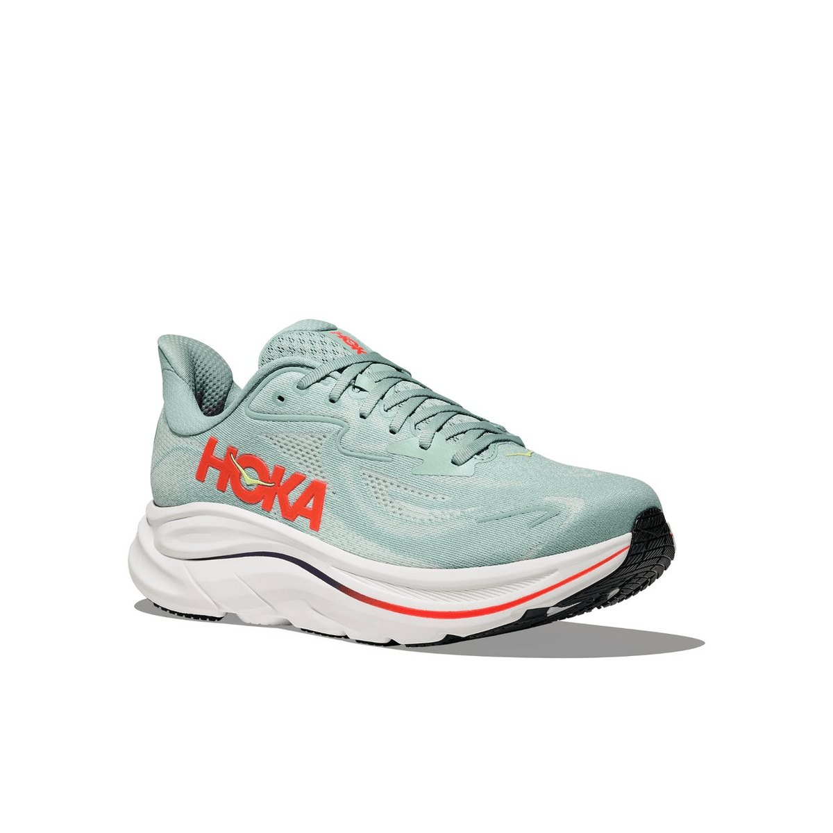 Hoka One One Clifton 10 Sage Neon Flame 1162030-SGNN Men's Fashion Sneakers, New