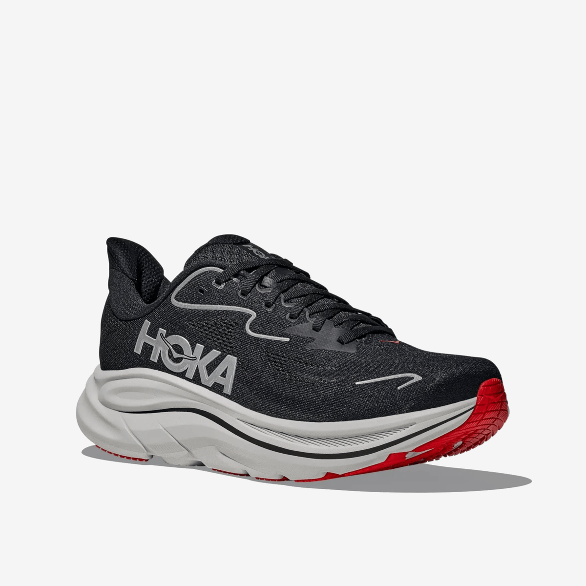 HOKA Clifton 10 Men's Sneakers, Black/Silver (1162030)