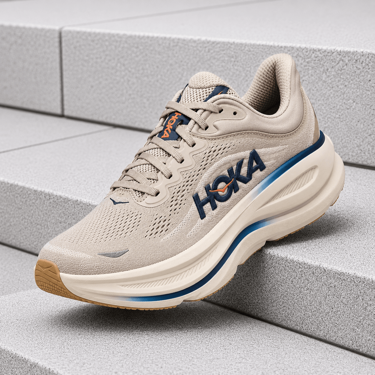 Hoka One One Bondi 9 Cement Slit 1162011-SCCG Men's Fashion Sneakers, New