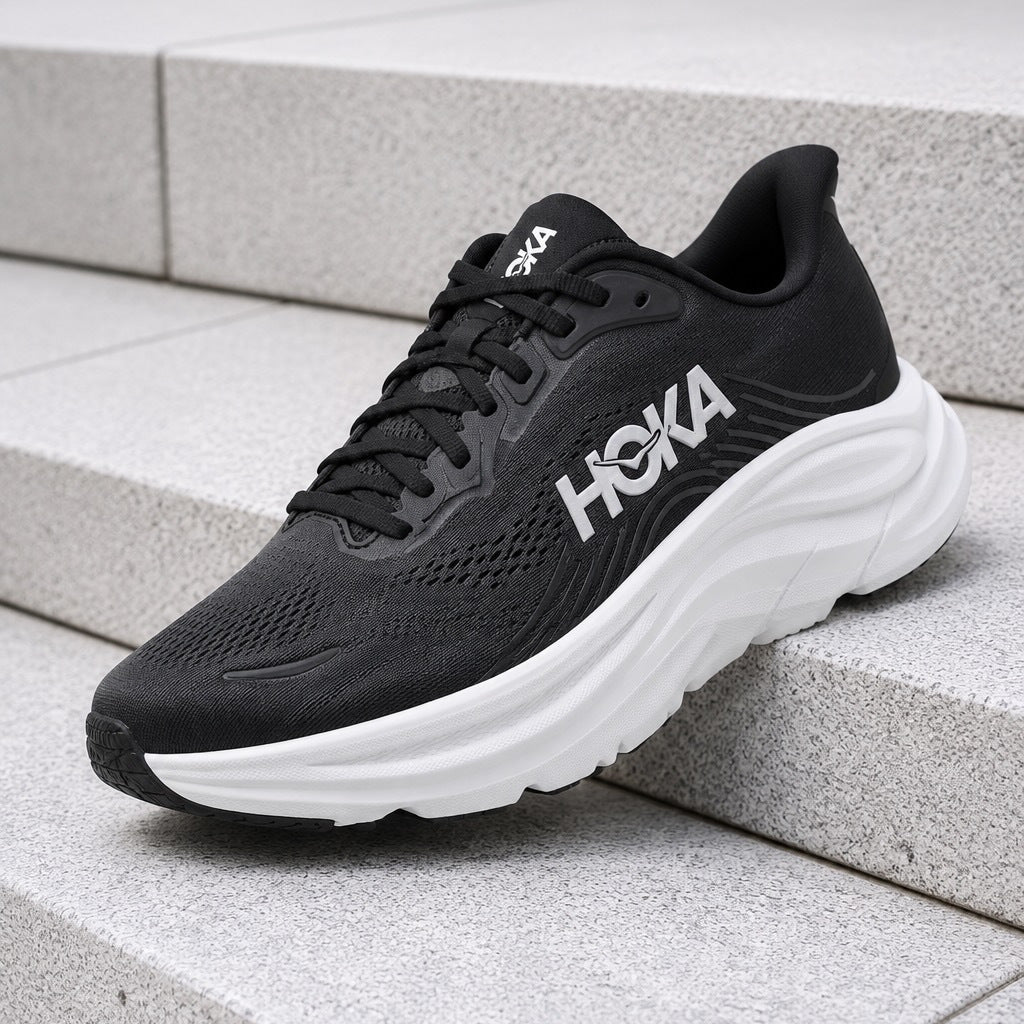 Hoka One One Clifton 11 Black and White, Men's Fashion Sneakers, New