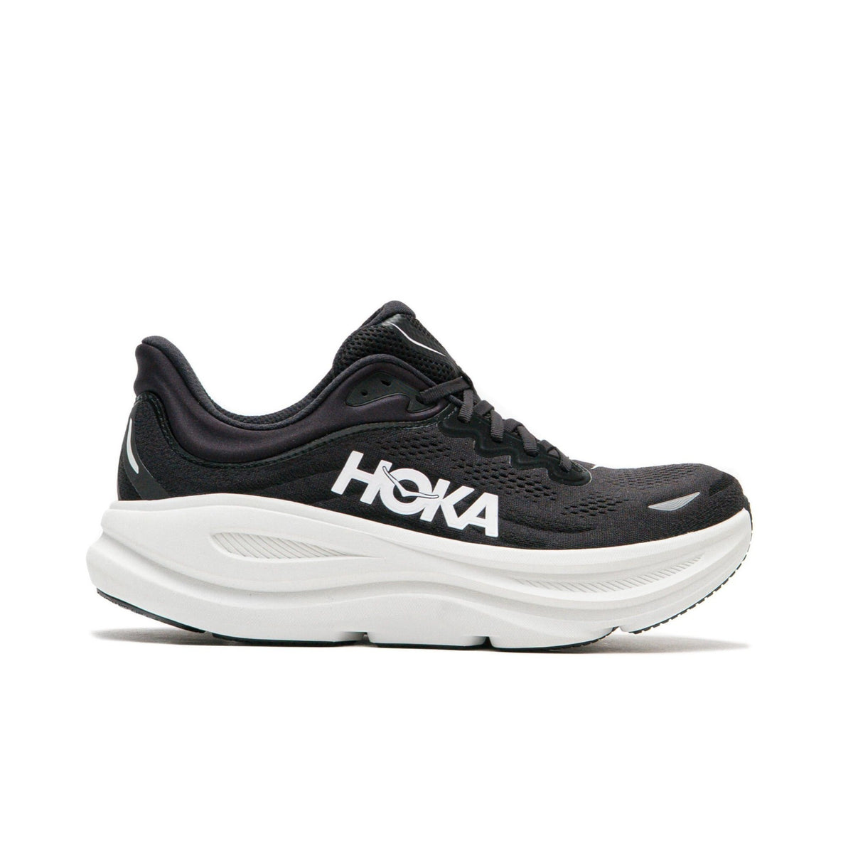 Hoka One One Bondi 9 Black and White 1162011-BWHT Men's Fashion Sneakers, New