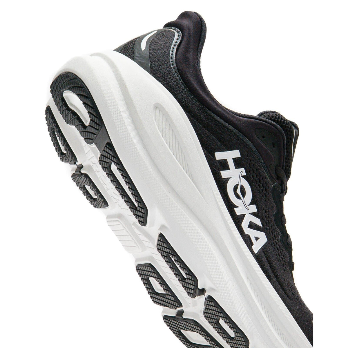 Hoka One One Bondi 9 Black and White 1162011-BWHT Men's Fashion Sneakers, New